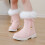 Girls' Snow Boots Winter Platform Non-Slip Solid Color Bow 2