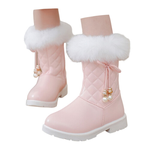 Girls' Winter Snow Boots with Platform Soles and Side Zip 2