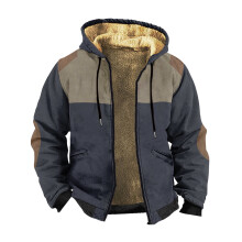 Sweat à capuche homme à manches longues bicolores grandes tailles