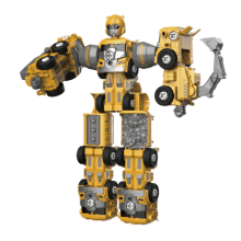 Transformable Robot Truck Toy Set Yellow 5-in-1