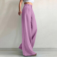 Women's High Waisted Straight Wide Leg Office Trousers
