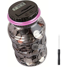 Smart Coin Bank with LCD Display and Auto Counter Pink