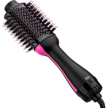 Upgraded 4-in-1 Hair Dryer Brush with Negative Ions & Ceramic-Titanium Barrel – Compatible with All Hair Types