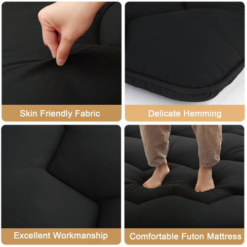 colchão de chão japonês tatami futon de 3 polegadas de espessura, tamanho solteiro ou 1
