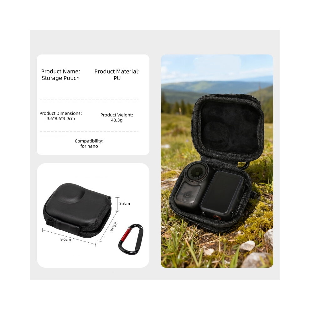 Dji Osmo Nano Protective Carrying Case With Carabiner And Black/Gray 9122141624516