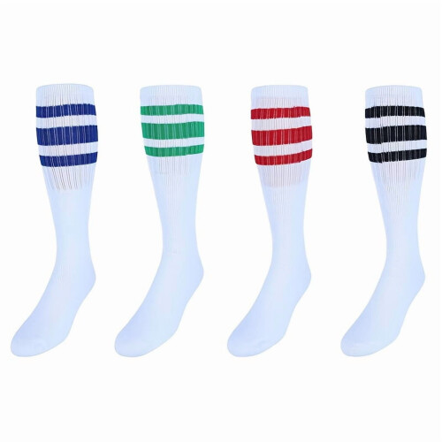 Men's Striped Knee-High Athletic Socks Polyester Blend 4 1