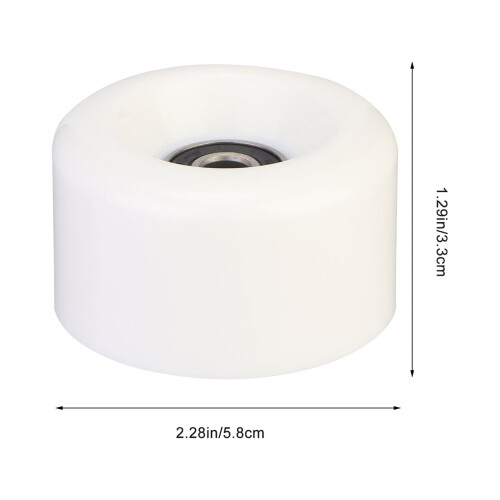 White PU Roller Skates Wheels with Bearings 4 pcs 1