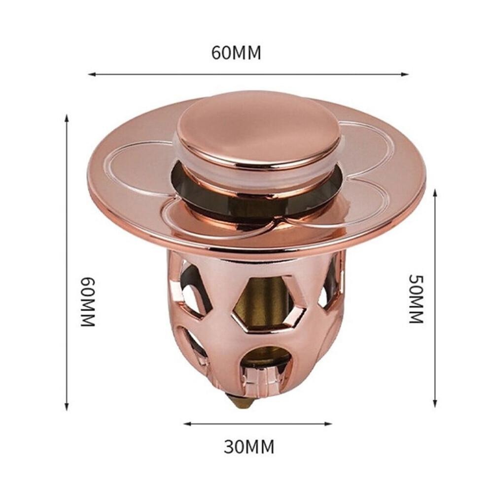 Bathroom Sink Stopper Wash Basin Core Bounce Popup Drain Filter Gold 9450273121284