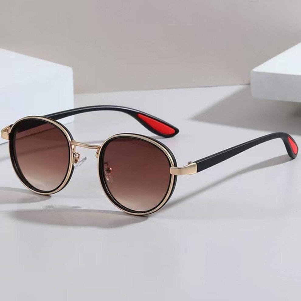 Round Retro Sunglasses Men Women UV400 Protection Sun Glasses Metal Steampunk Vintage Goggles Trendy Punk Outdoor Eyewear