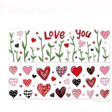 Heart-Shaped Static Cling Window Stickers 6-Pack