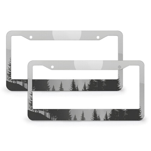 Abstract Moon License Plate Frame Aluminum 2 PCS