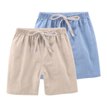 Kids Cotton Linen Shorts Green 2-Pack 8-9 Years