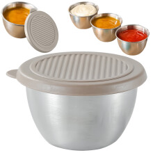 2.10 oz Stainless Steel Sauce Cup with Leakproof Silicone Lid, Reusable Condiment Container for Picnics, Travel & Meal Prep – Compatible with