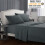 Bedding Set Polyester 4-Piece Grey California King 3