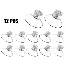 12pcs 32mm Glass Sucker Wall Hanger Pads Clear Screw Hooks Suction Cup Holder For Glass Mirrors Ceramic Tile Home Improvement