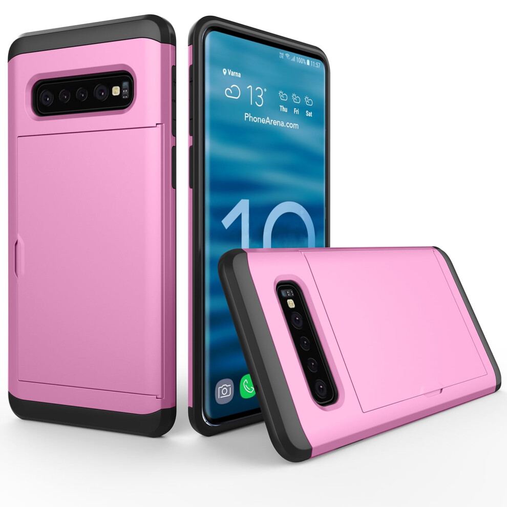 Galaxy S10 Plus Hybrid Wallet Case 6.4 Inch Pink 9065194887425