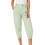 Women's Casual Solid Capri Pants with Pockets Green L 1