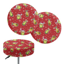 Christmas Avocado Slipcovers for Bar Stools, Snowflake Design, Elastic Fit, 2-Pack, Dustproof, Anti-Slip, Fits 12-14" Round Stools