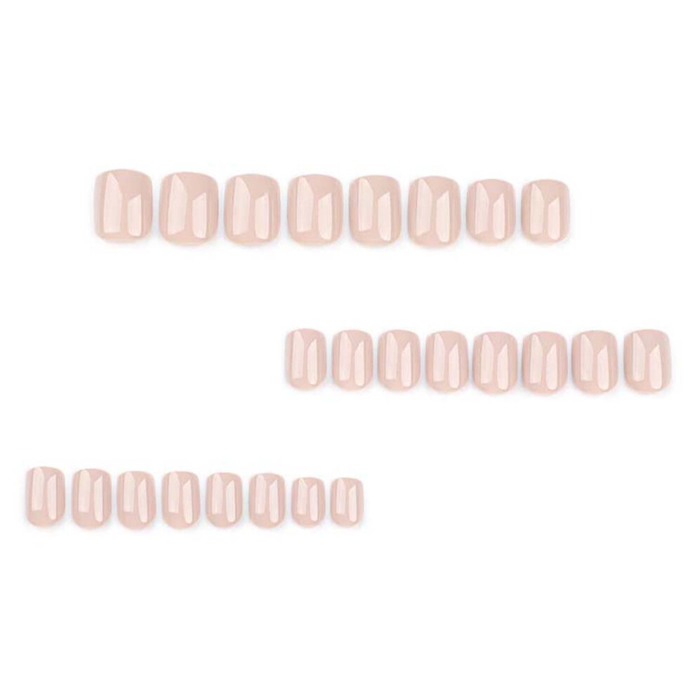 Short False Nails Coffin Shape Glossy 24pcs