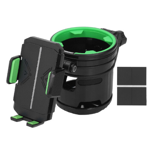 Stroller Holder for Cup and Phone Green 360 Rotating