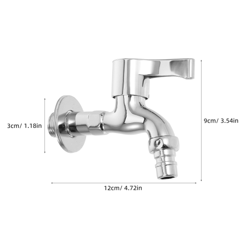 Wall-Mounted Cold Water Faucet for Washing Machine Silver 1