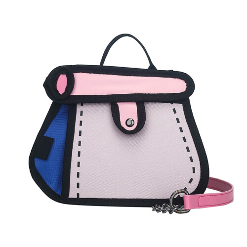 Bolsa transversal de desenho animado 2D com interior espaçoso (1 peça)