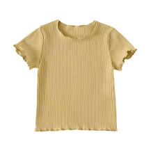 Girls Rib-Knit Crop Top Yellow 3-4 Years