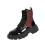 Women's Combat Ankle Boots Chunky Heel Lace-Up Leopard Print 1