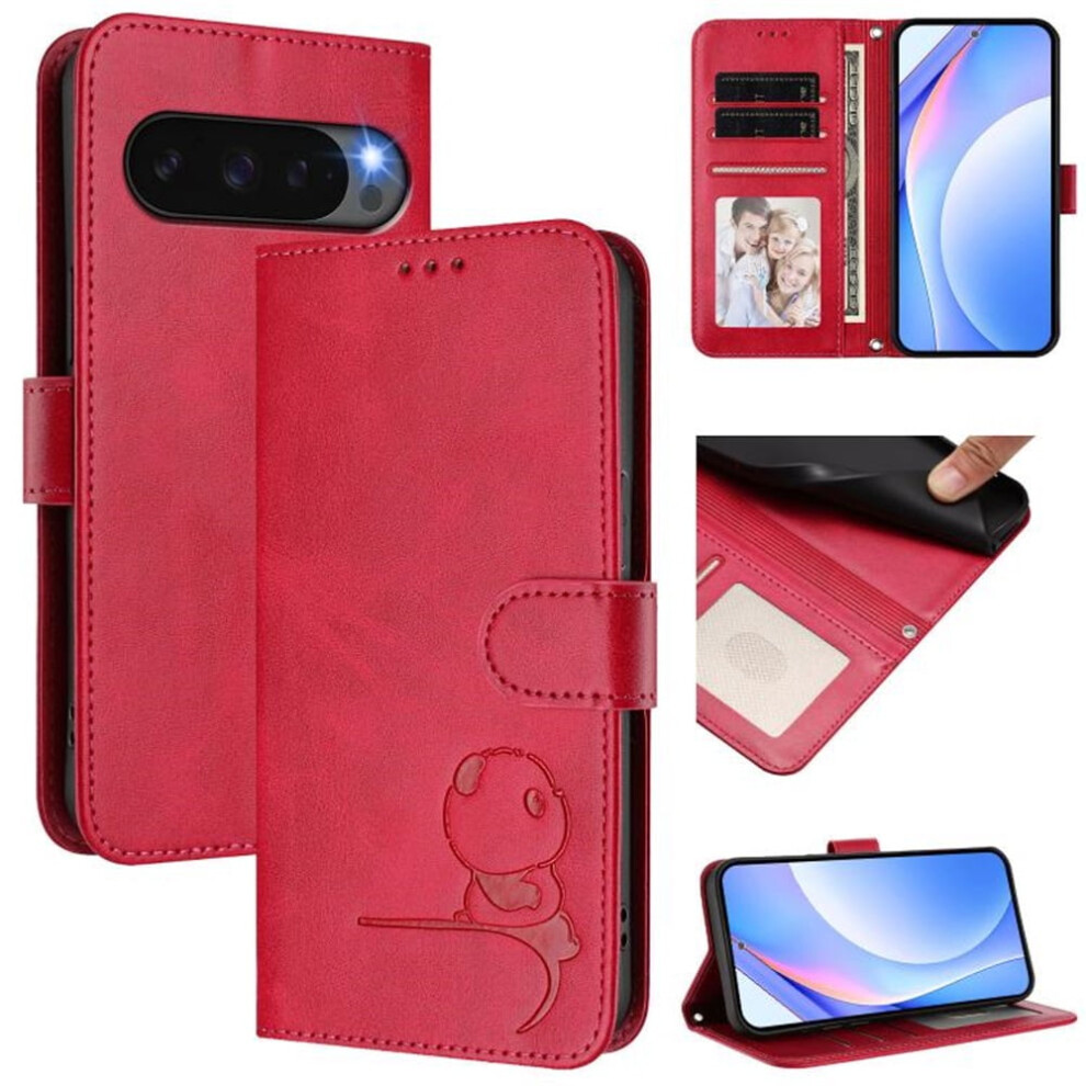 Panda Embossed Leather Phone Case For Google Pixel 9 Pro 937196019304