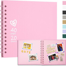 DIY Scrapbook Photo Album 7x7 Inch 40 Pages Pink