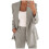 Damesblazer effen, moderne pasvorm, grijs, maat L 1