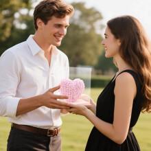 Karymi Rose Heart Gift Box – Foam Eternity Rose, Stereoscopic Heart Decor, Party Favors & Valentine’s Day Gifts (Compatible with Karymi)