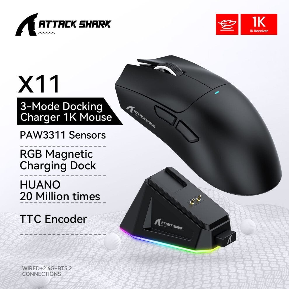 Attack Shark X11 Wireless Gaming Mouse With Tri-Mode 9065194896496
