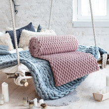 Plaid en flanelle mauve 100 x 150 cm
