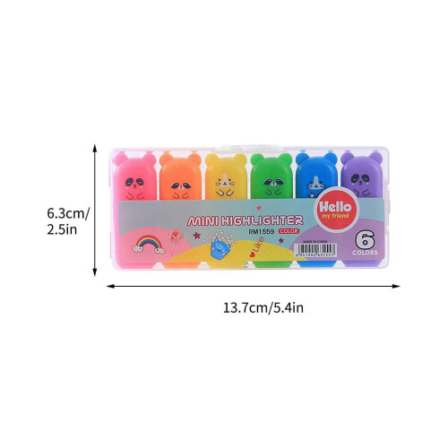 Rotulador fluorescente con punta biselada, 6 colores pastel. 1
