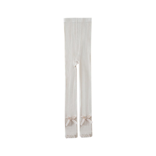 Meia-calça arrastão estilo princesa para meninas, bege.