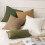 Capa de almofada Euro Sham em linho verde-oliva escuro, 56 x 56 cm (22 x 22 polegadas) 5