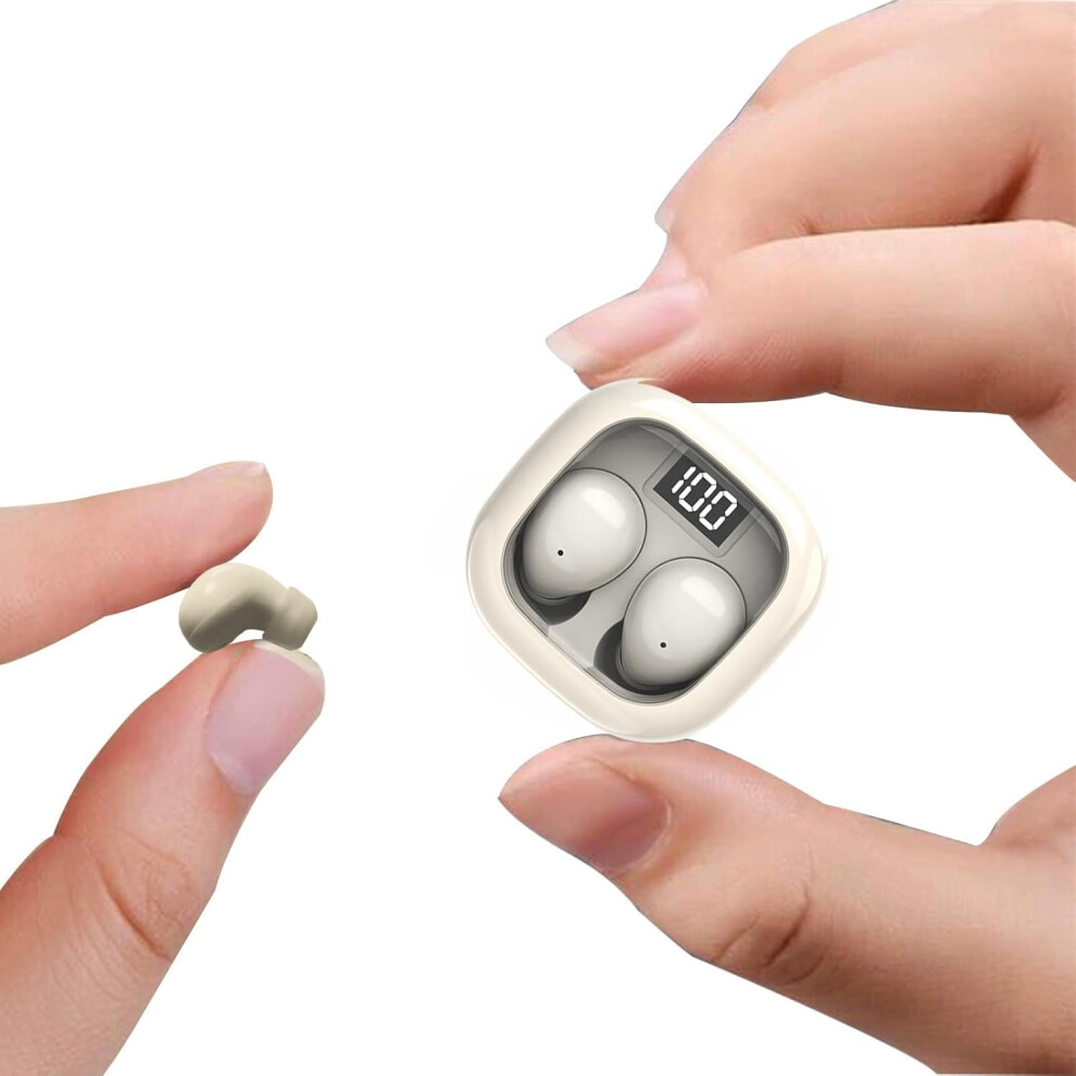 Mini Invisible Wireless Earbuds Ipx6 Waterproof Beige 9122141628408