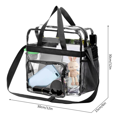 Store, gennemsigtige PVC-tasker med håndtag, 4 stk. 2