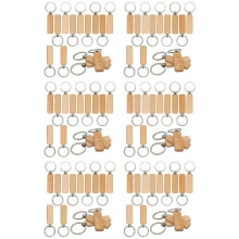 Blancs de Gravure sur Bois Rectangle Blanc Porte-Clés en Bois Flans en Bois pour Porte-Clés Paquet de 120 (Largeur: 0,7 Pouce)