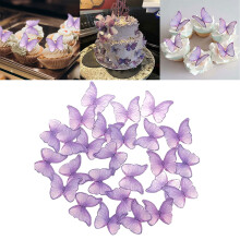 Edible Paper Butterfly Cake Toppers Purple 144 96 48 Pcs