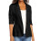 Damen-Leinenblazer, 3/4-Ärmel, schwarz 7