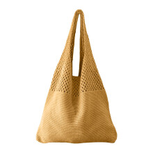 Simple Retro Hollow Crochet Bag Large Capacity Shopping Bag Women's Woven Shoulder Bag Crochet Spacious Design