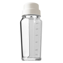 Square Glass Milk Bottle With Silicone Pouring Lid Glass Juice Bottle With Sealed Screw Cap Water Bottle With Volume Markings
