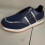 Sneakers da donna blu con punta tonda, suola spessa, basse e allacciatura 5