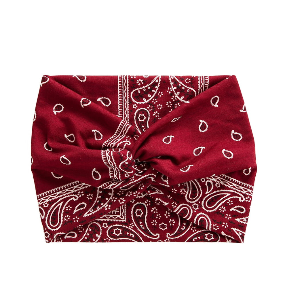 Women's Knotted Elastic Headband Non-Slip Turban Print 1PC