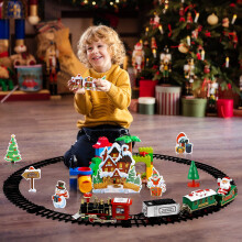 Christmas Train Set Locomotive with LED Lights and Sounds