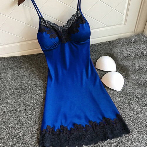 Camicia da notte da donna senza maniche con scollo a V in raso, 1 pezzo 1