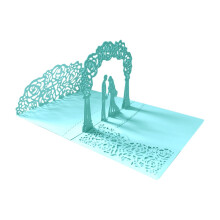 Pop-Up Wedding Card with Money Holder Green
