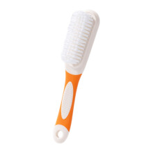 Orange Shoe Brush Soft Bristles Long Handle